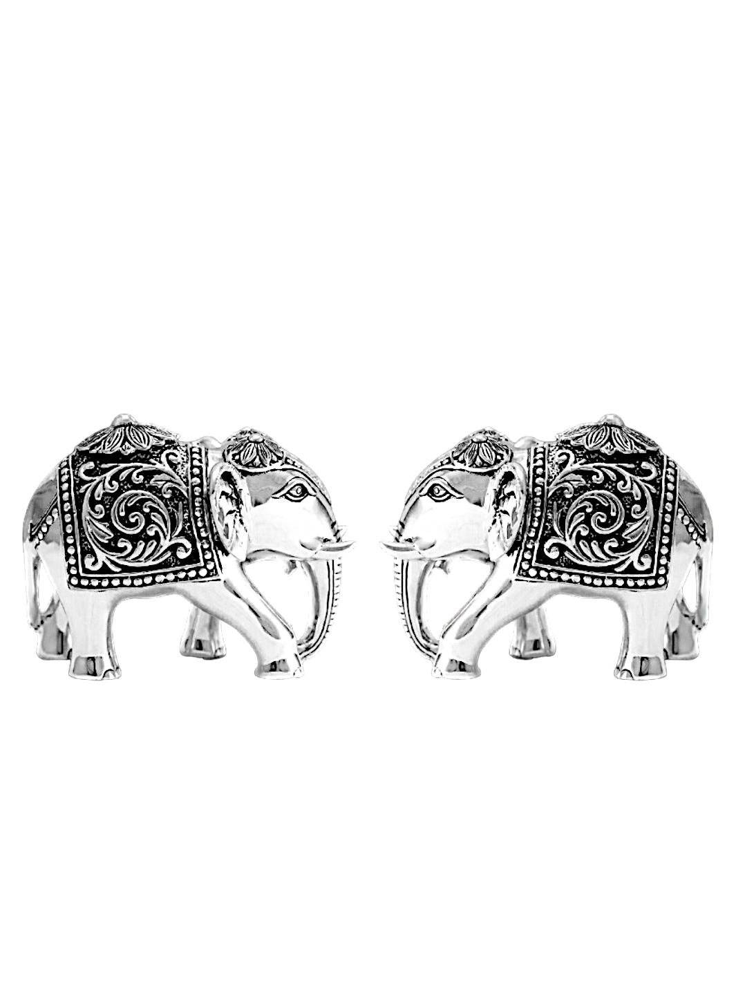 Pure Silver Elephant Downtrunk Pair Idol