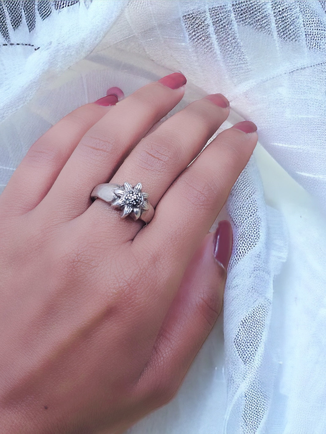 Marcasite Flower Shaped Ring