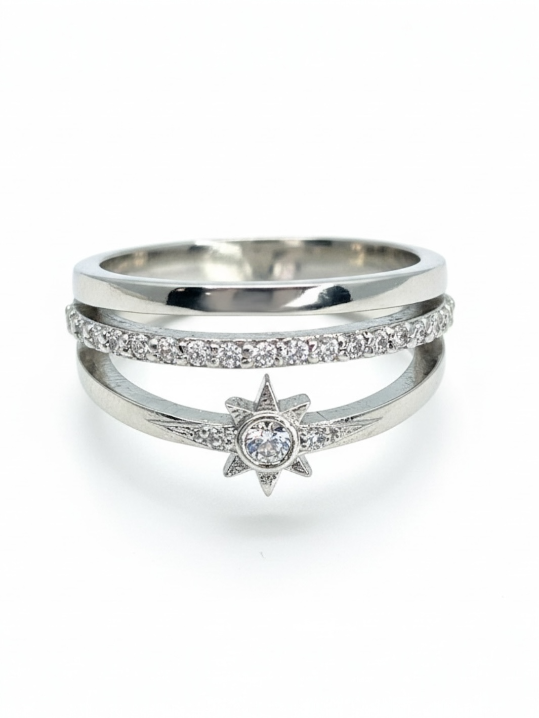 Pure Silver Multilayer  Ring