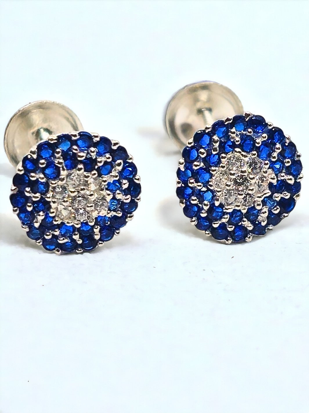 Round Evil Eye Pave Stud Earring