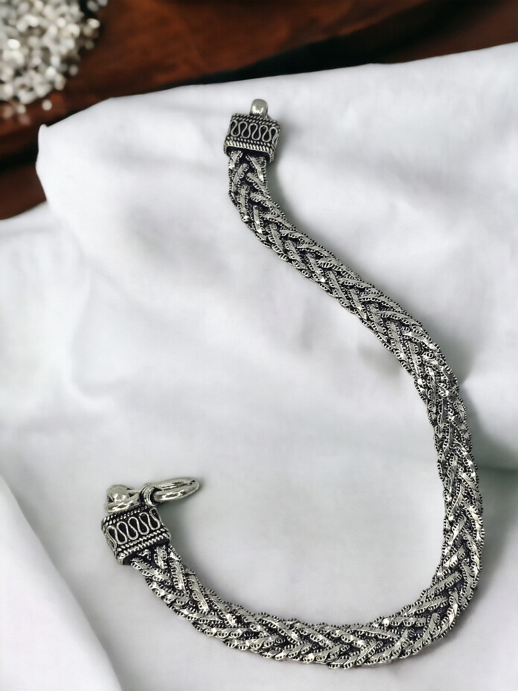 Handmade Braided Silver Bracelet