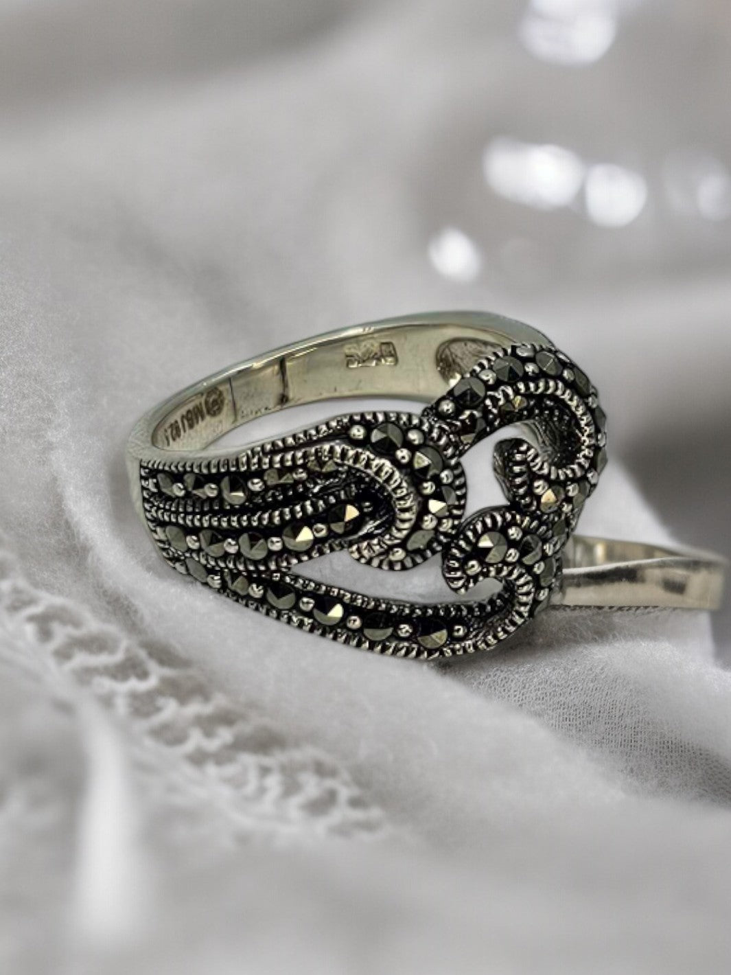 Marcasite Om Ring - PSA Jewels