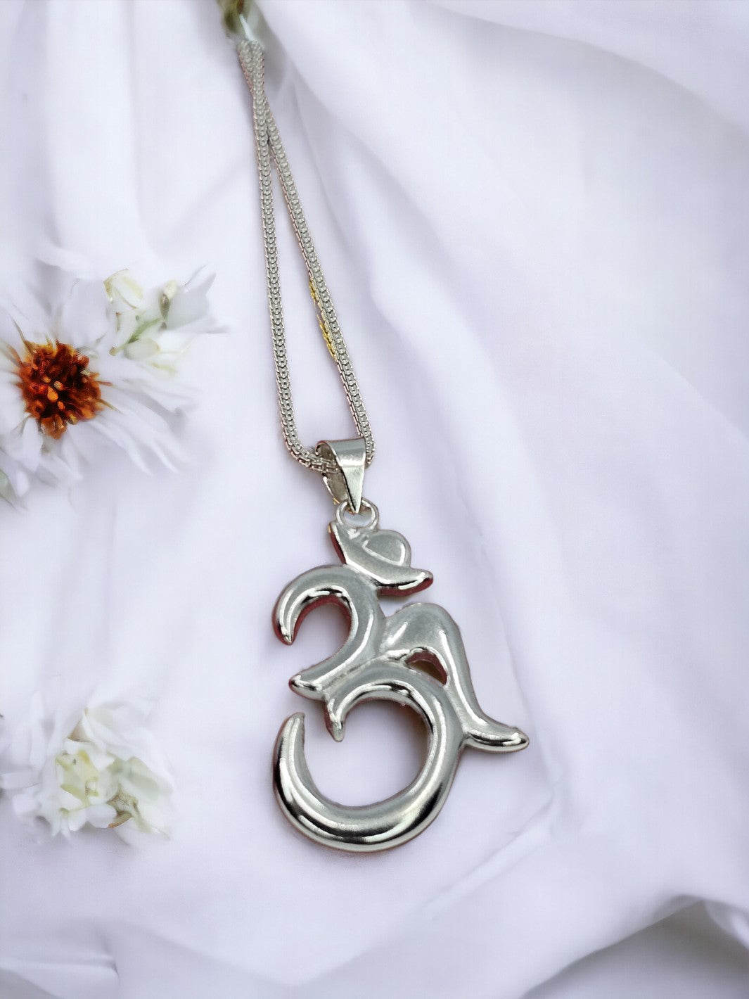 Big Om Silver Pendant with chain