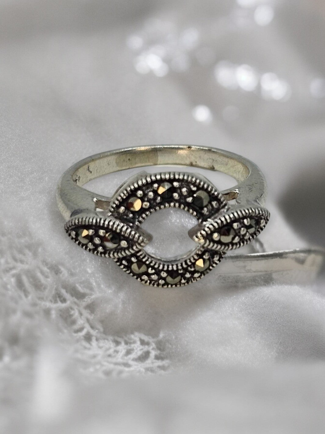 Marcasite Twist Ring