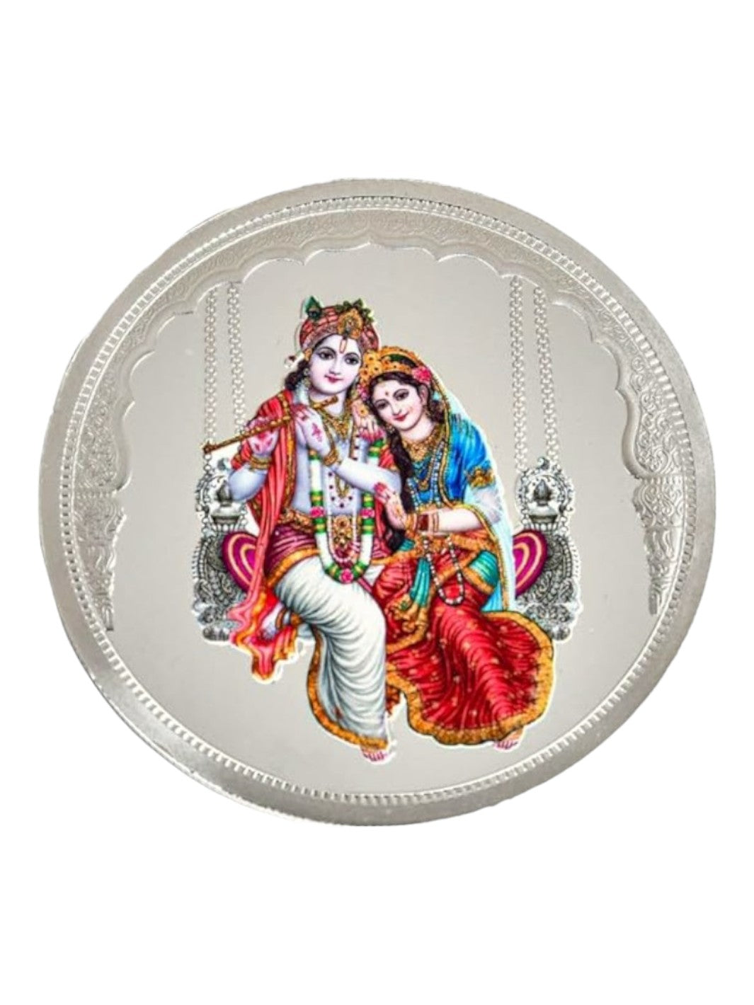 Radha Krishna Silver Coin