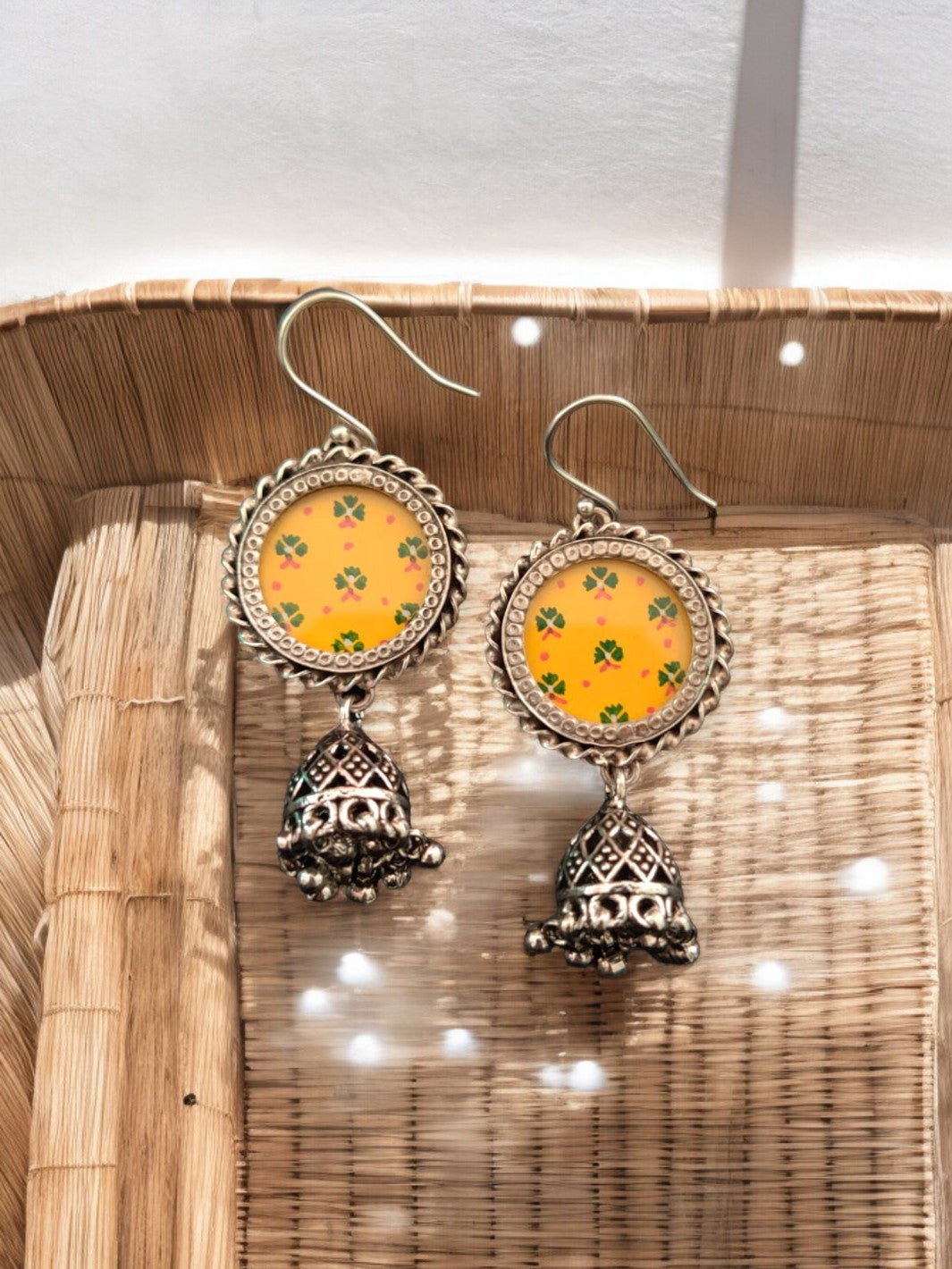 Yellow Handpainted Earring