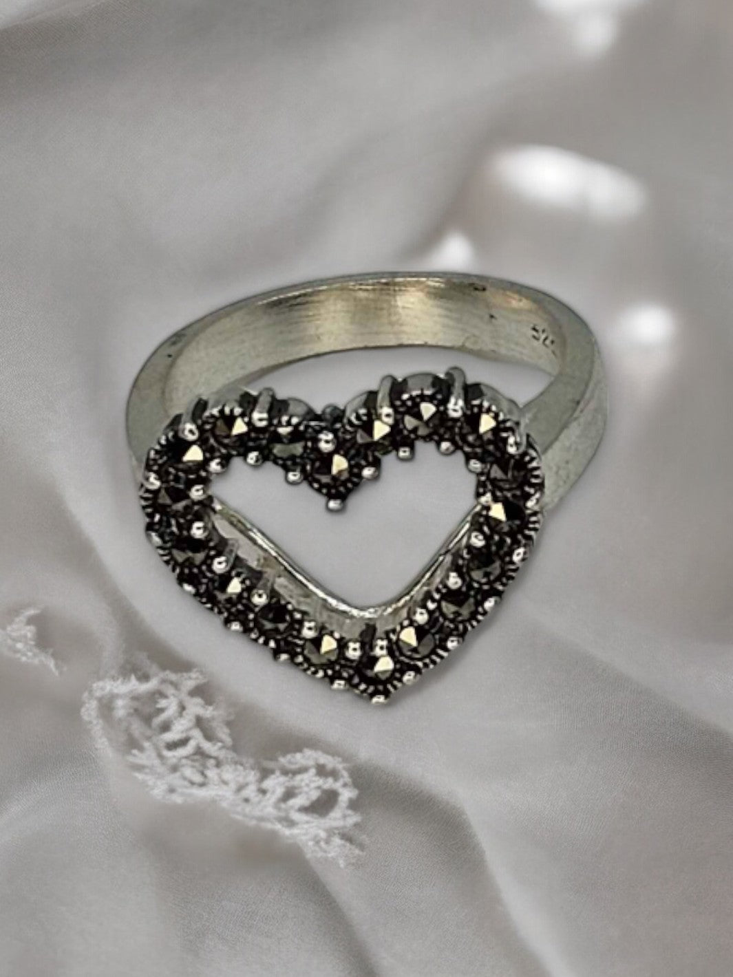 Marcasite Heart Ring