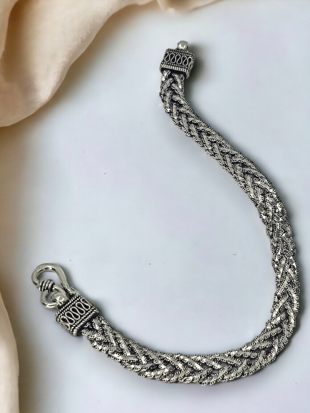 Handmade Braided Silver Bracelet