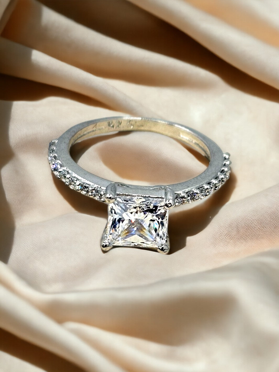 Silver Princess Cut Ring - PSA Jewels