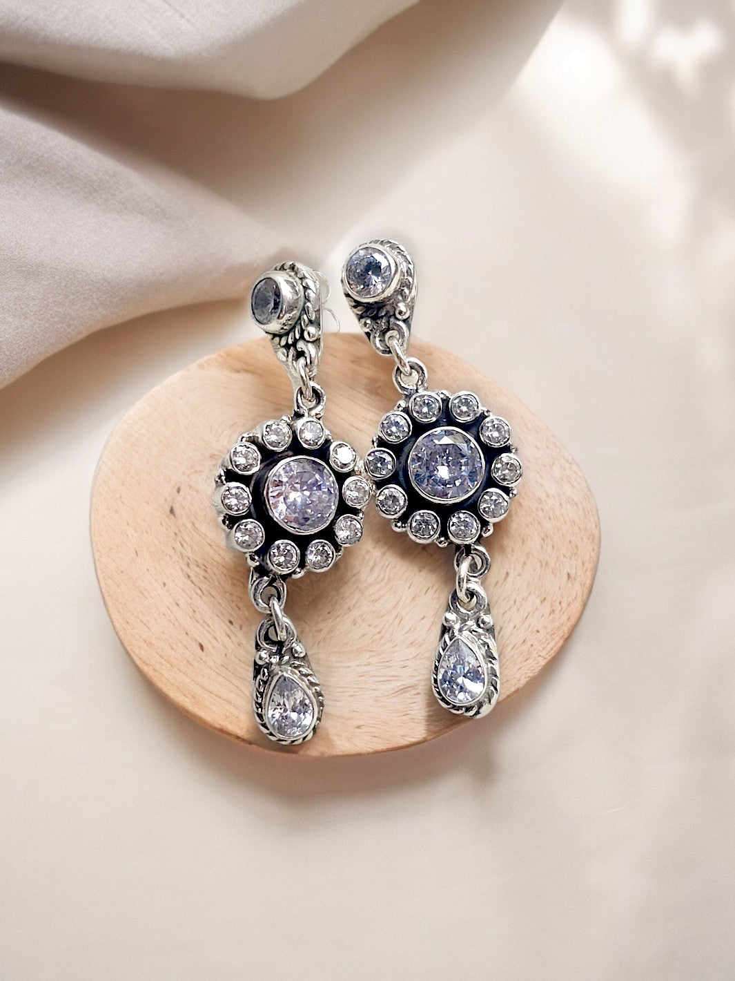 White Stone Dangling Earring