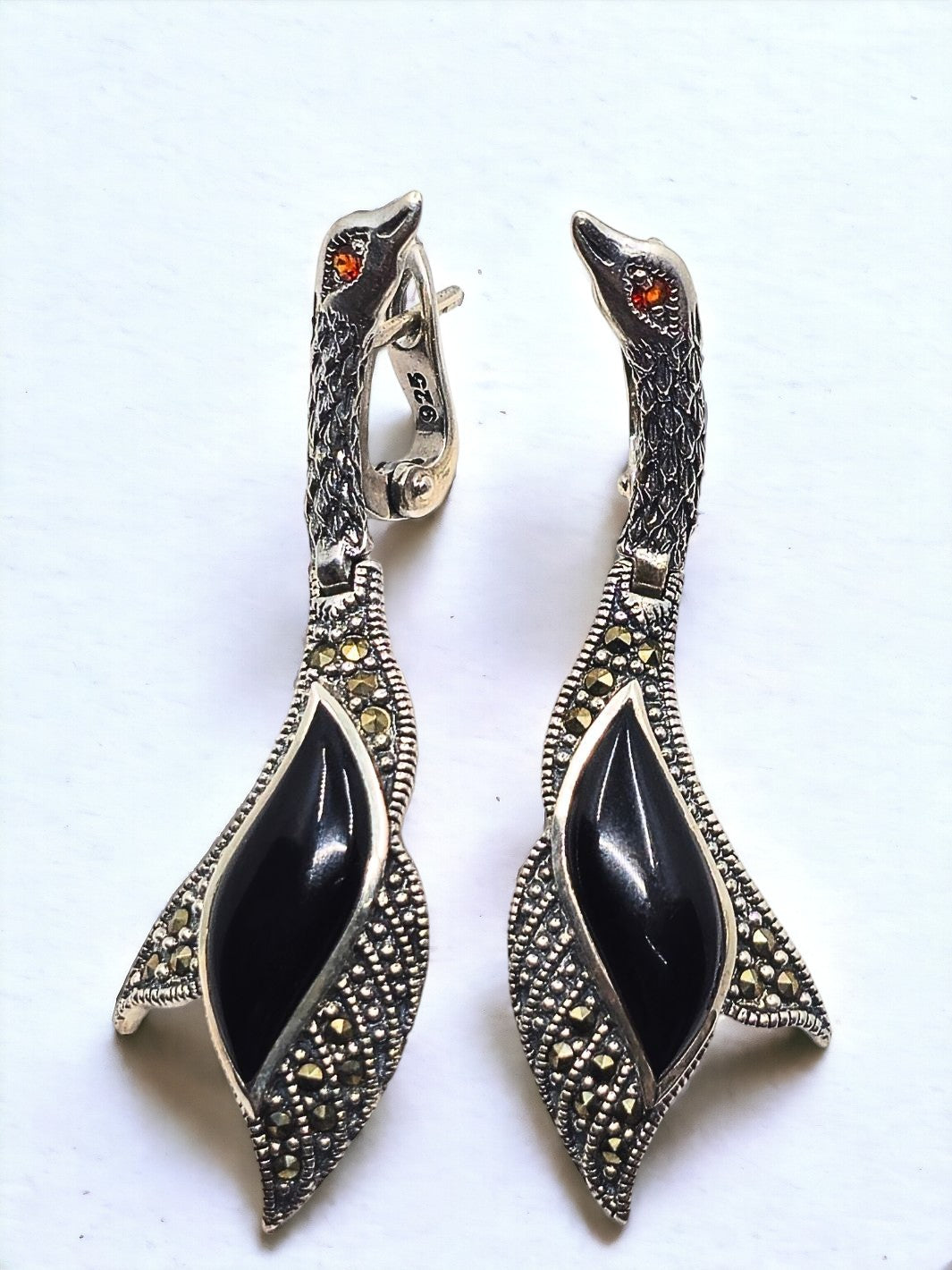 Marcasite Swan Earring