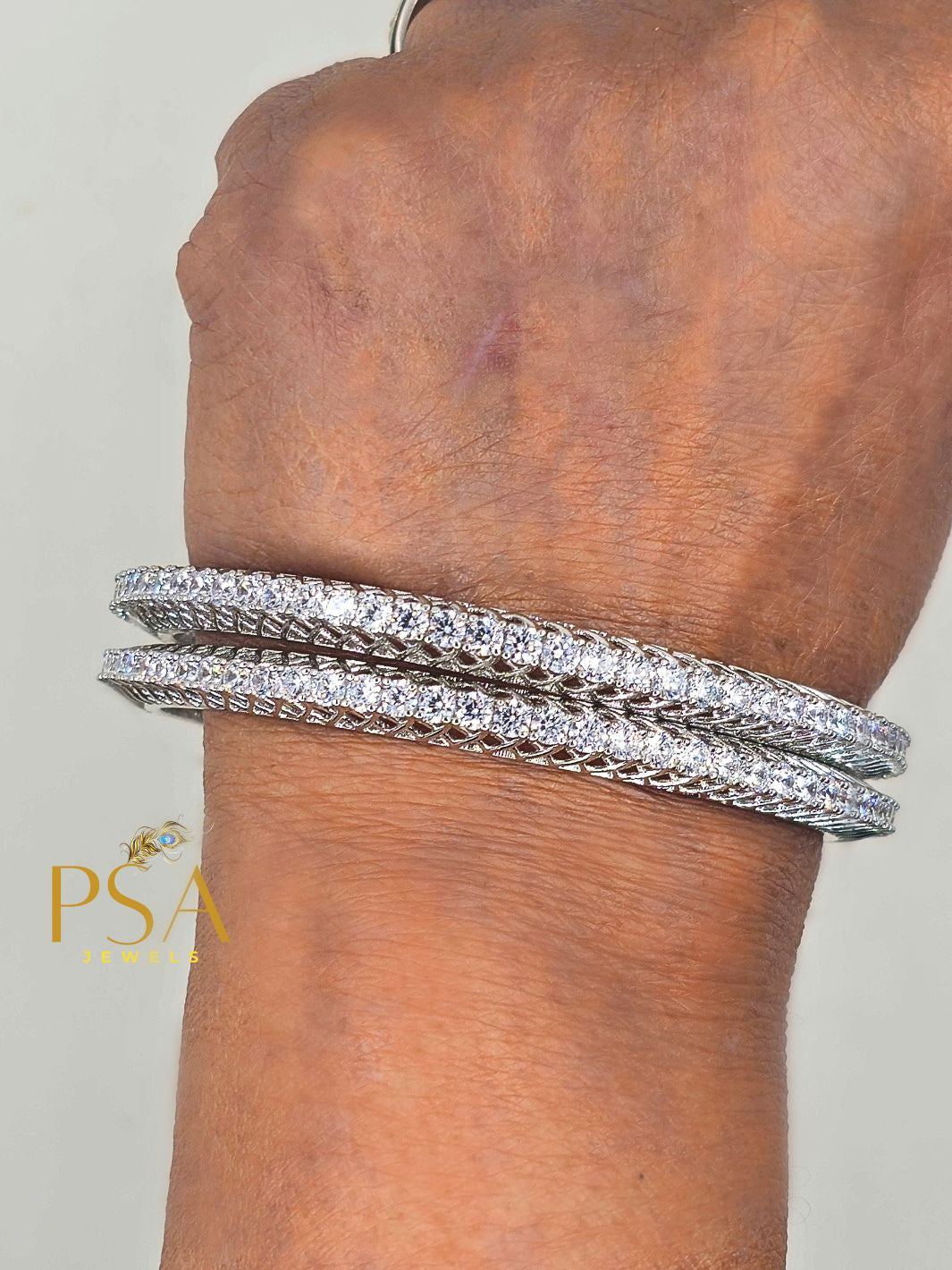 Silver Eternity Bangles (Pack of 2)
