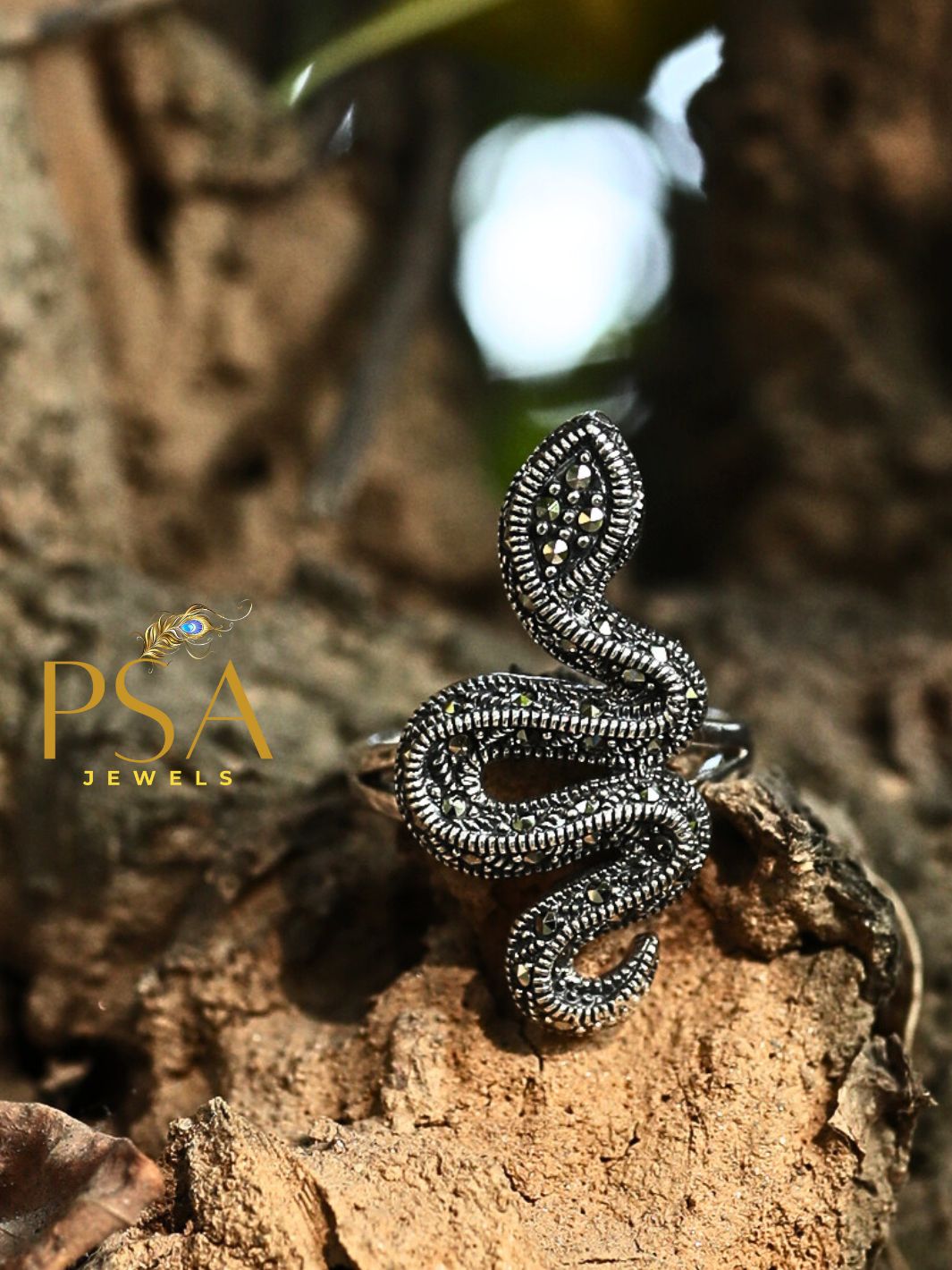 Fighting Snake Silver Ring - PSA Jewels