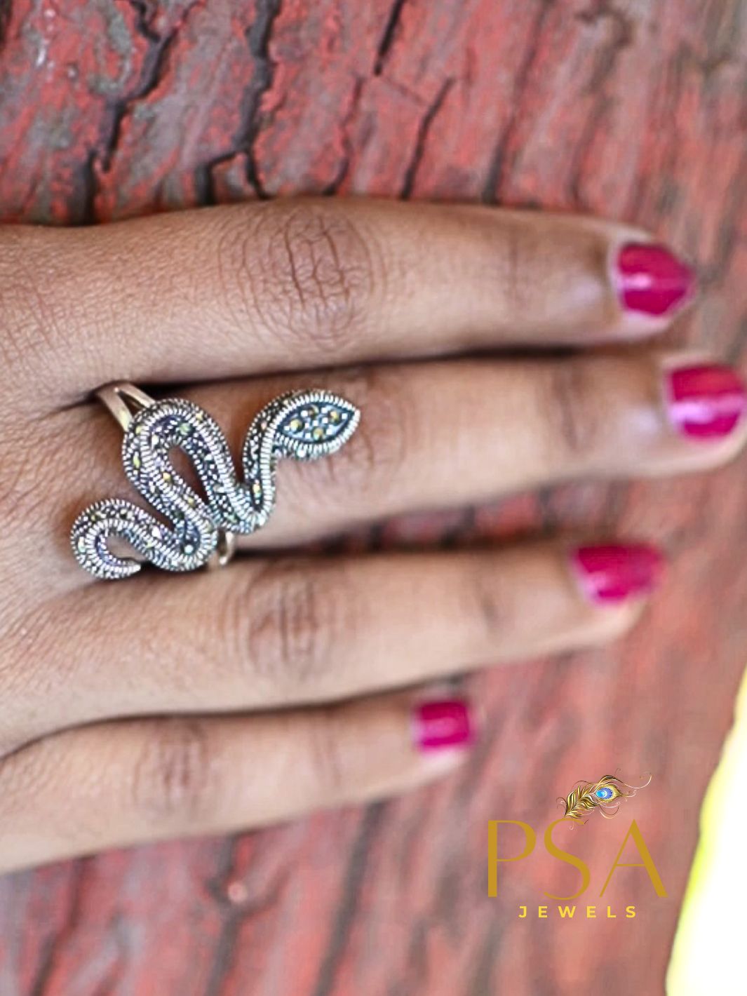 Fighting Snake Silver Ring