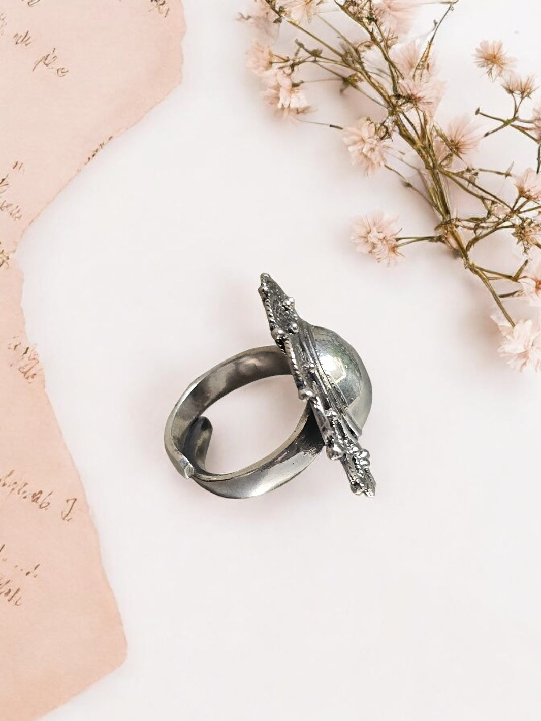 Pure Silver Bohemian Flower Ring - PSA Jewels