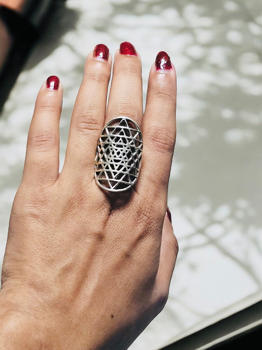 Yantra Meditation Pure Silver Ring