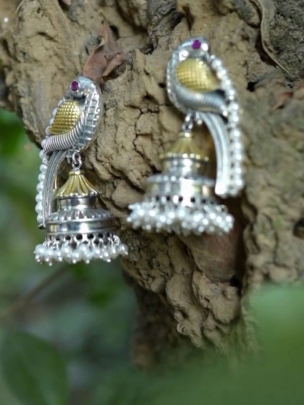 Silver Parrot Earring