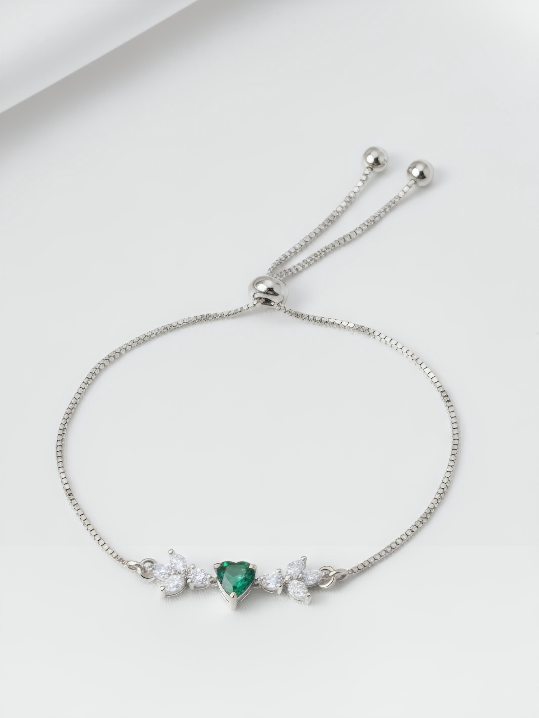 Green Or Yellow Bits of Bloom Silver Bracelet
