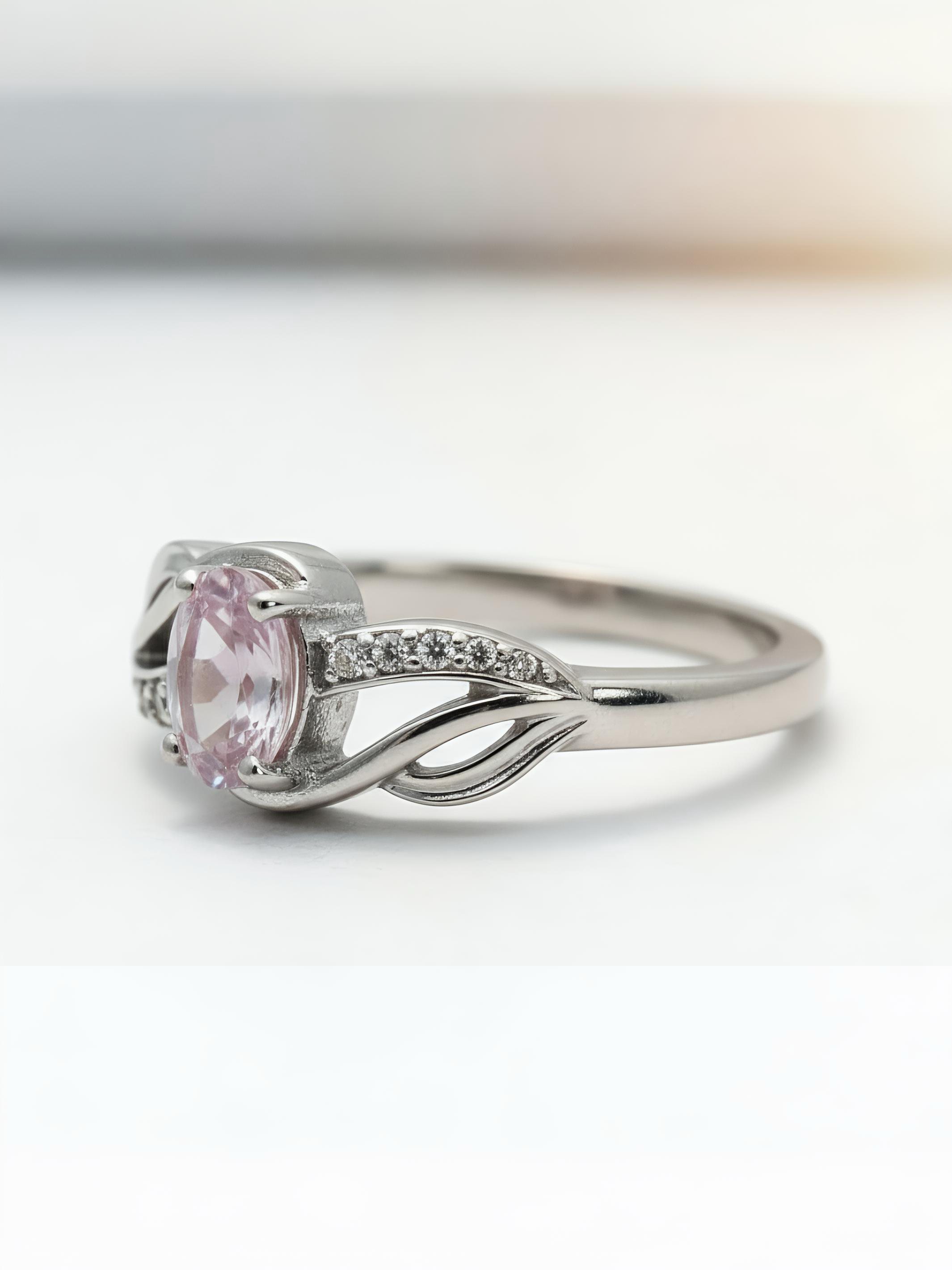 Pure Silver Round Citrine Bypass Shank Ring