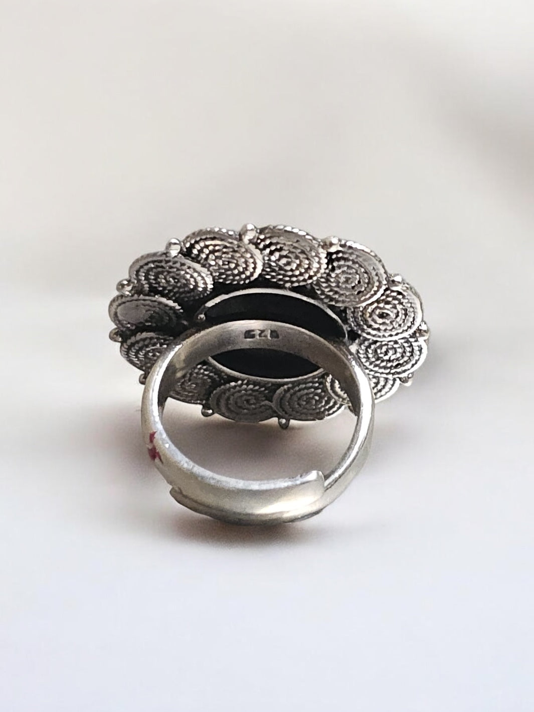 Pure Silver Bohemian Flower Ring