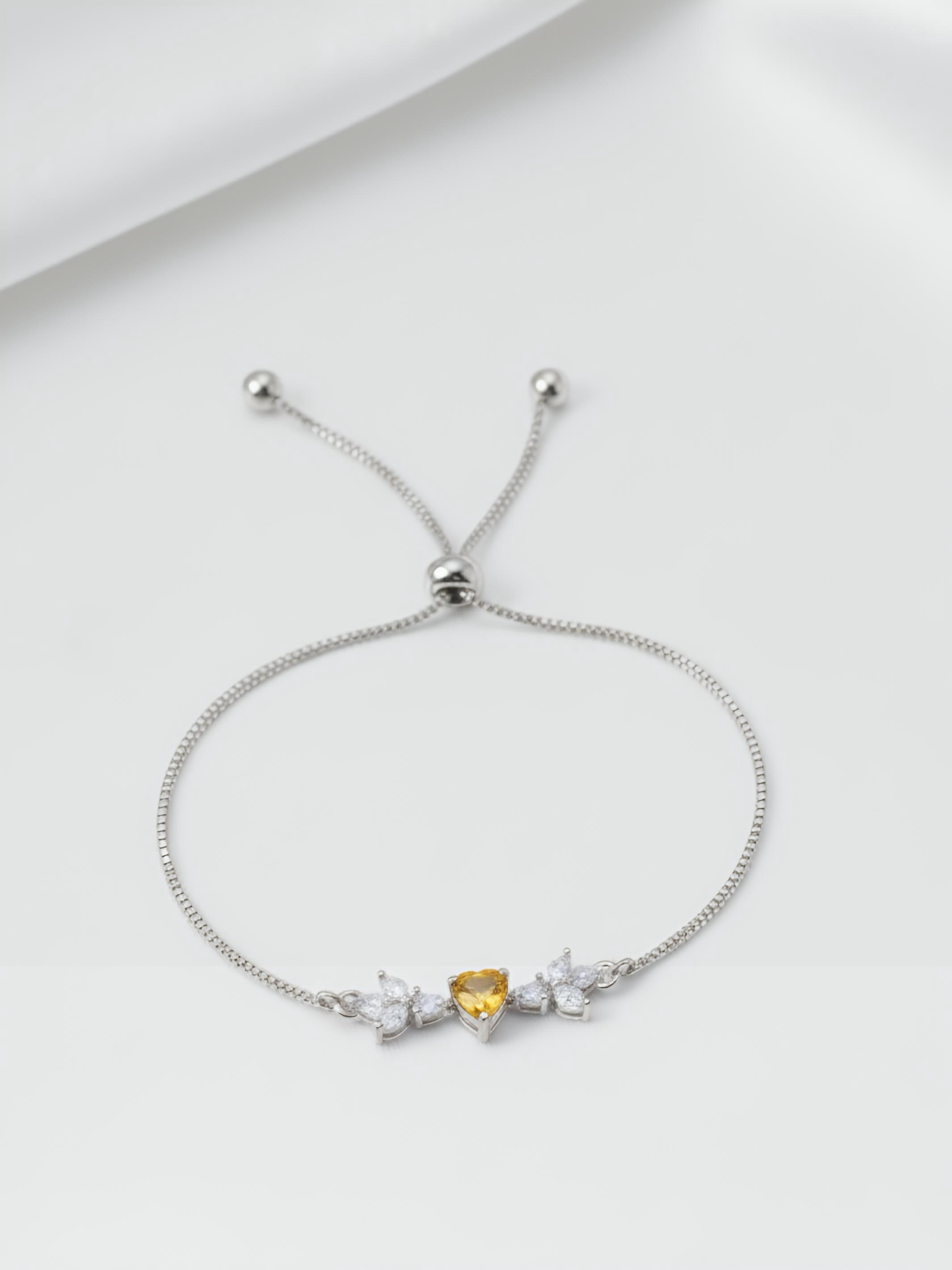 Green Or Yellow Bits of Bloom Silver Bracelet
