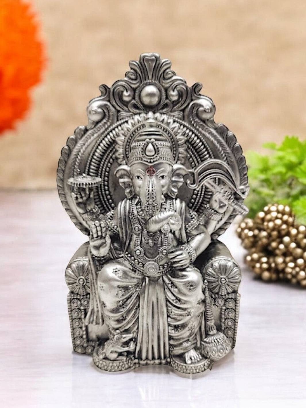 Pure Silver Lalbaugcha Raja Ganesha Idol