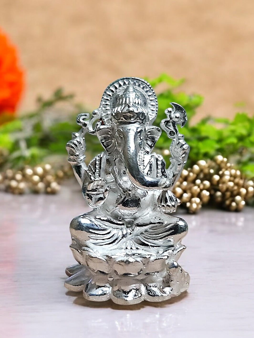 Lord Ganesh Pure Silver Solid 3d Idol