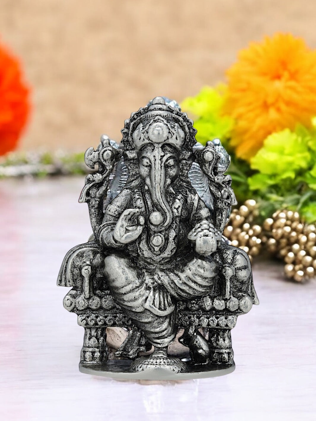 Almighty Lord Ganesh Pure Silver 3d Idol