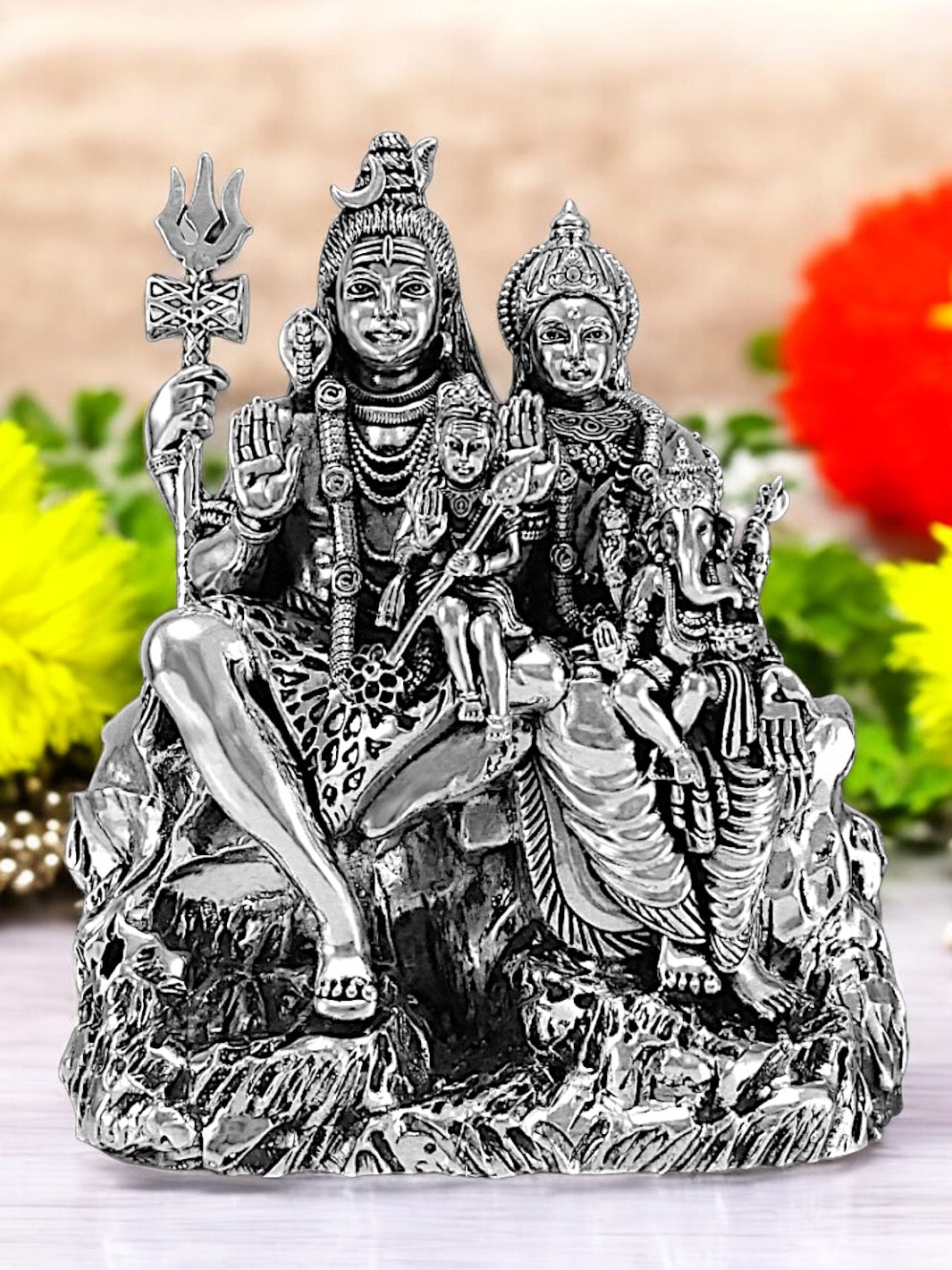 Pure Silver Shivaparivaar Idol