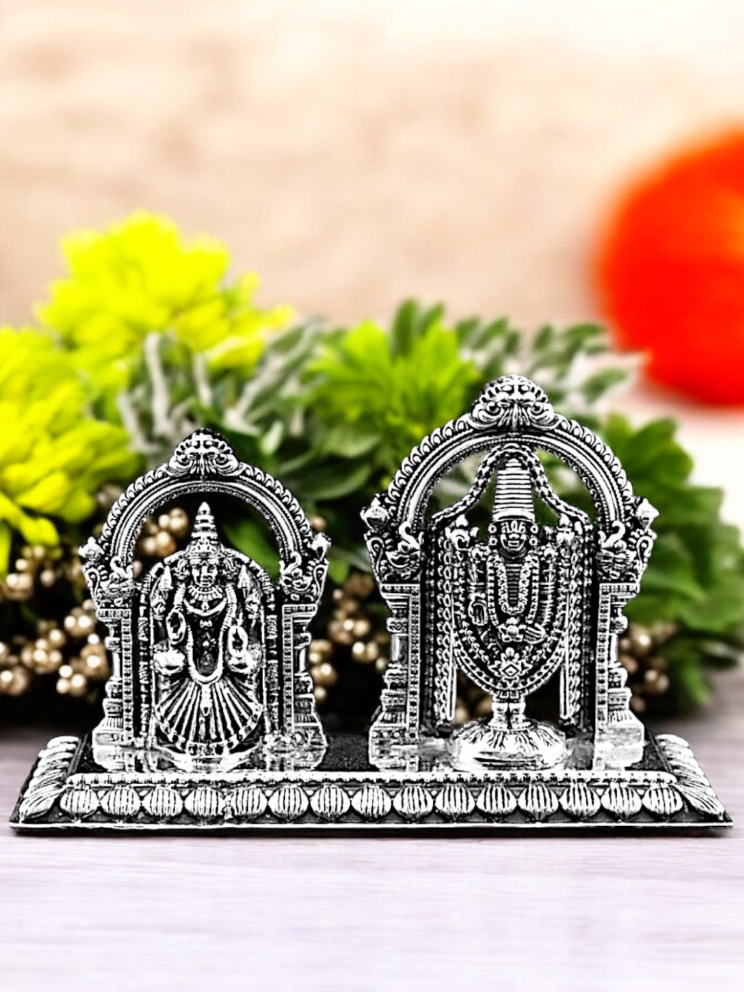 Pure Silver Tirupati Balaji and Padmavati Idol - PSA Jewels