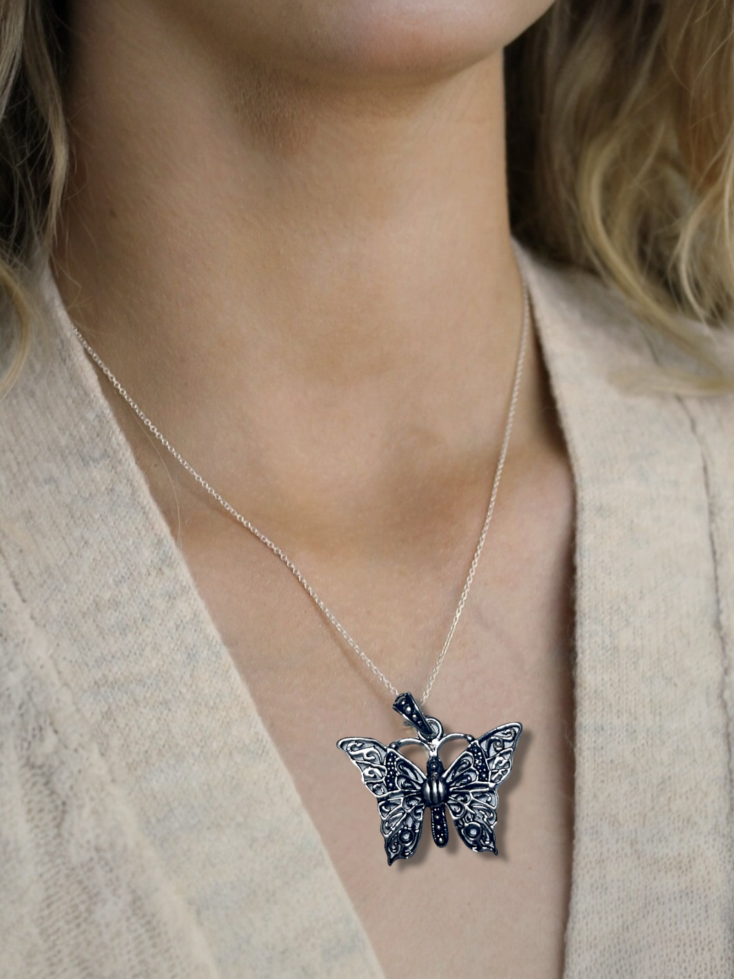 Butterfly Pendant With Chain