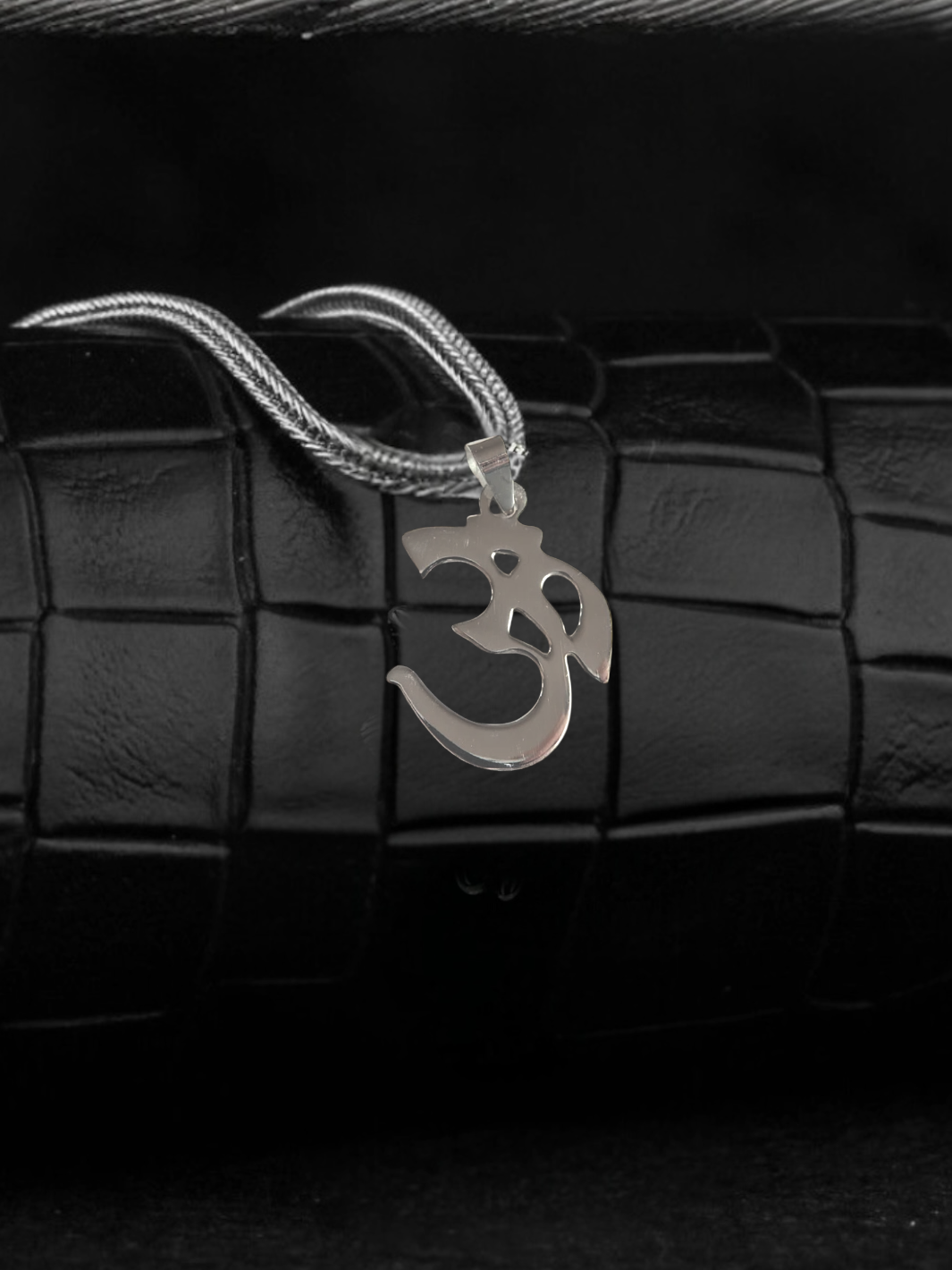 Om Symbol Silver Pendant with chain