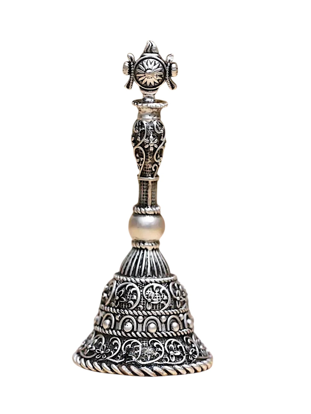 Pure Silver 3D Chakram Bell