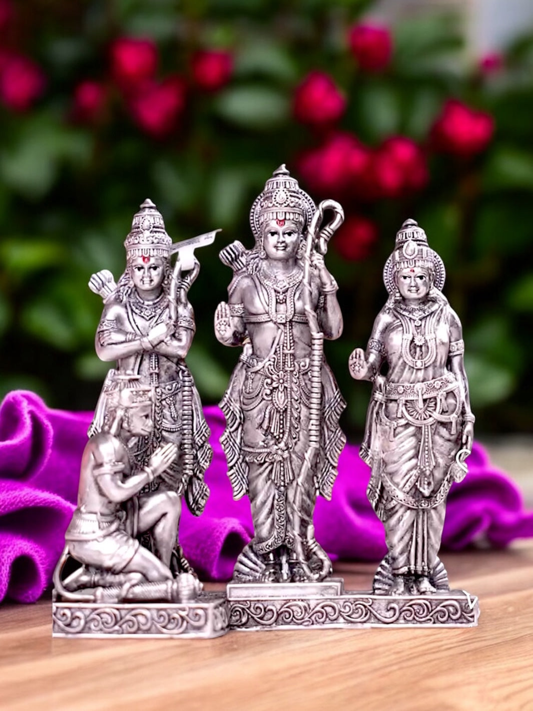 Pure Silver Ram Darbar Antique Idol