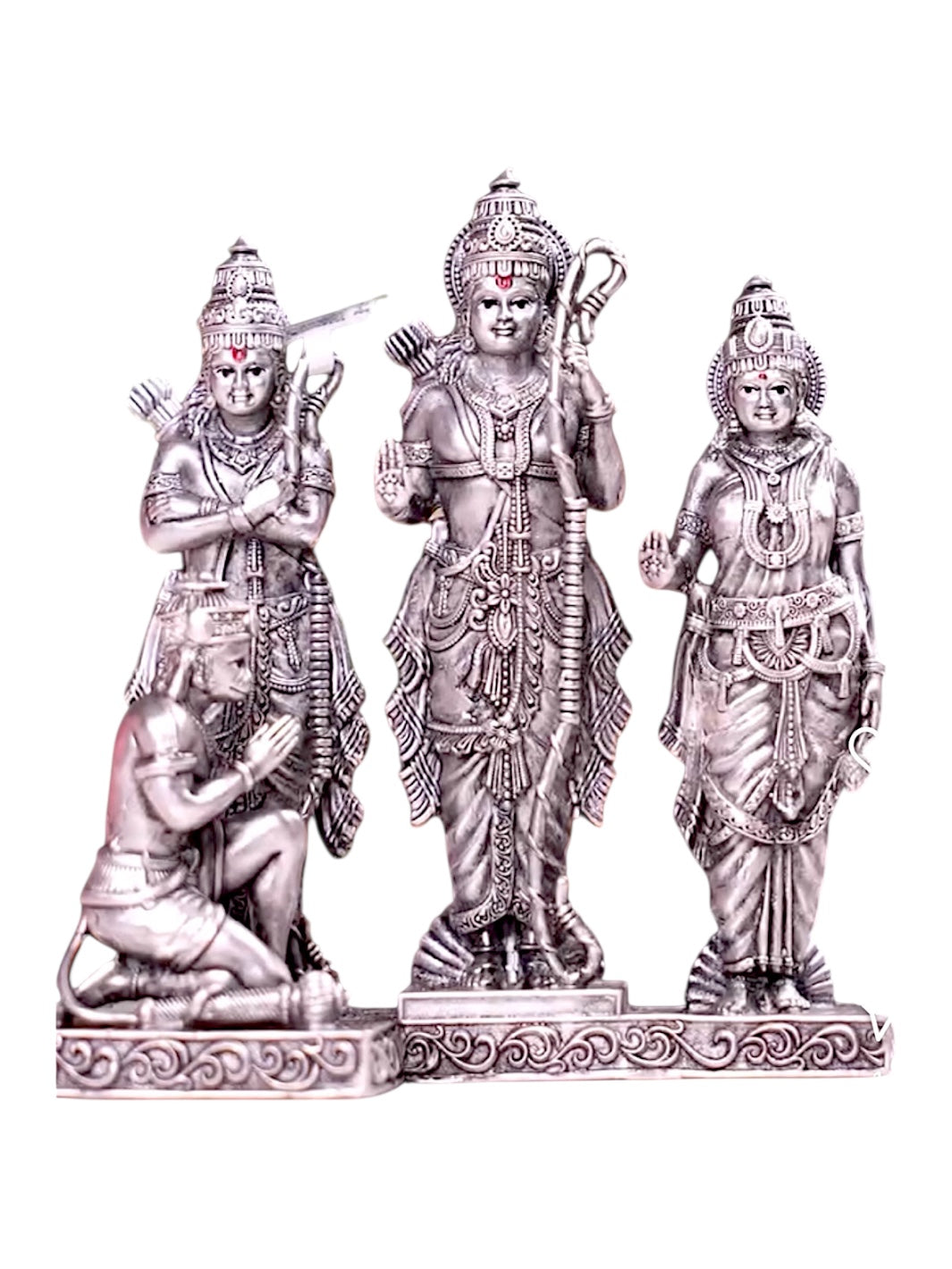 Pure Silver Ram Darbar Antique Idol