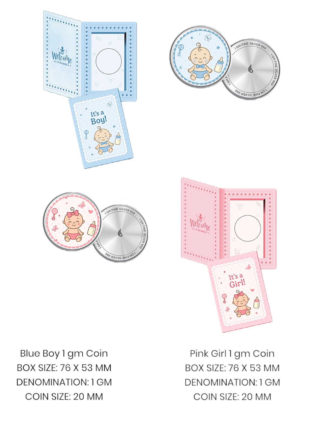 Twins Baby Special Combo Collection Silver Coins in Unique Gift Box