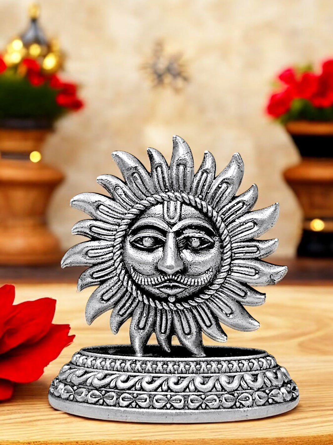 Pure Silver Surya Dev Idol