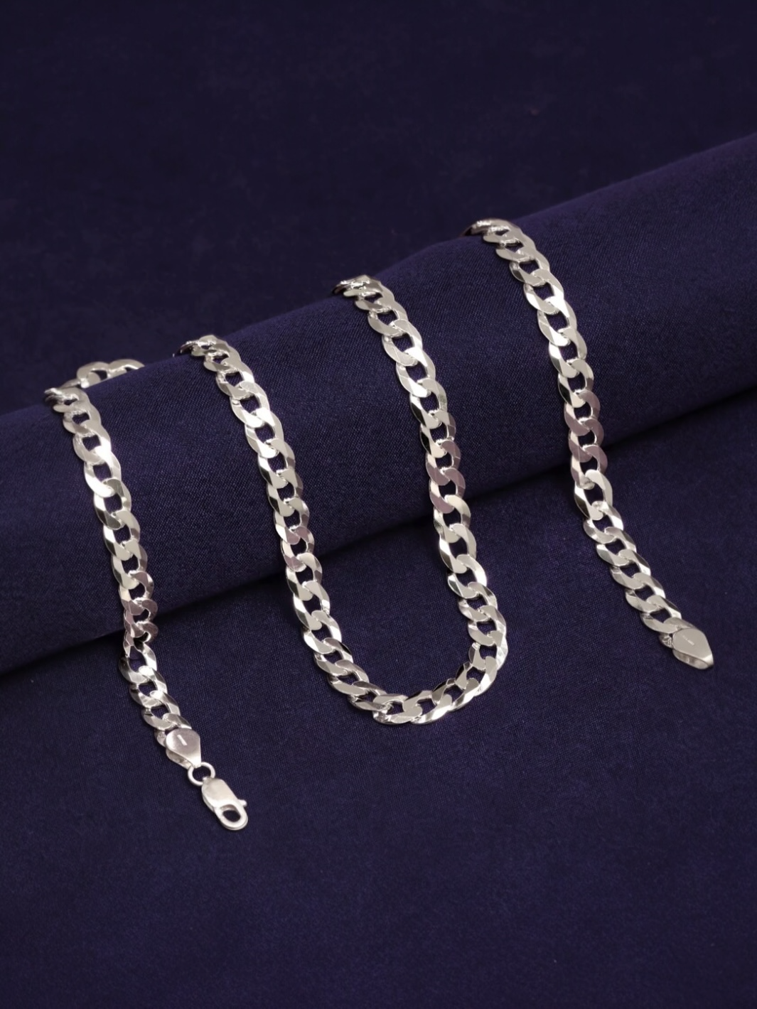 Pure Silver Diamond-Cut Cuban Link Curb Chain - PSA Jewels