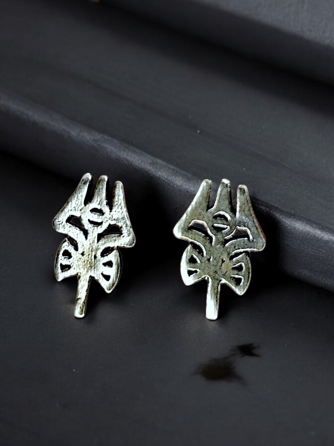 Damroo Trident Silver Earring - PSA Jewels