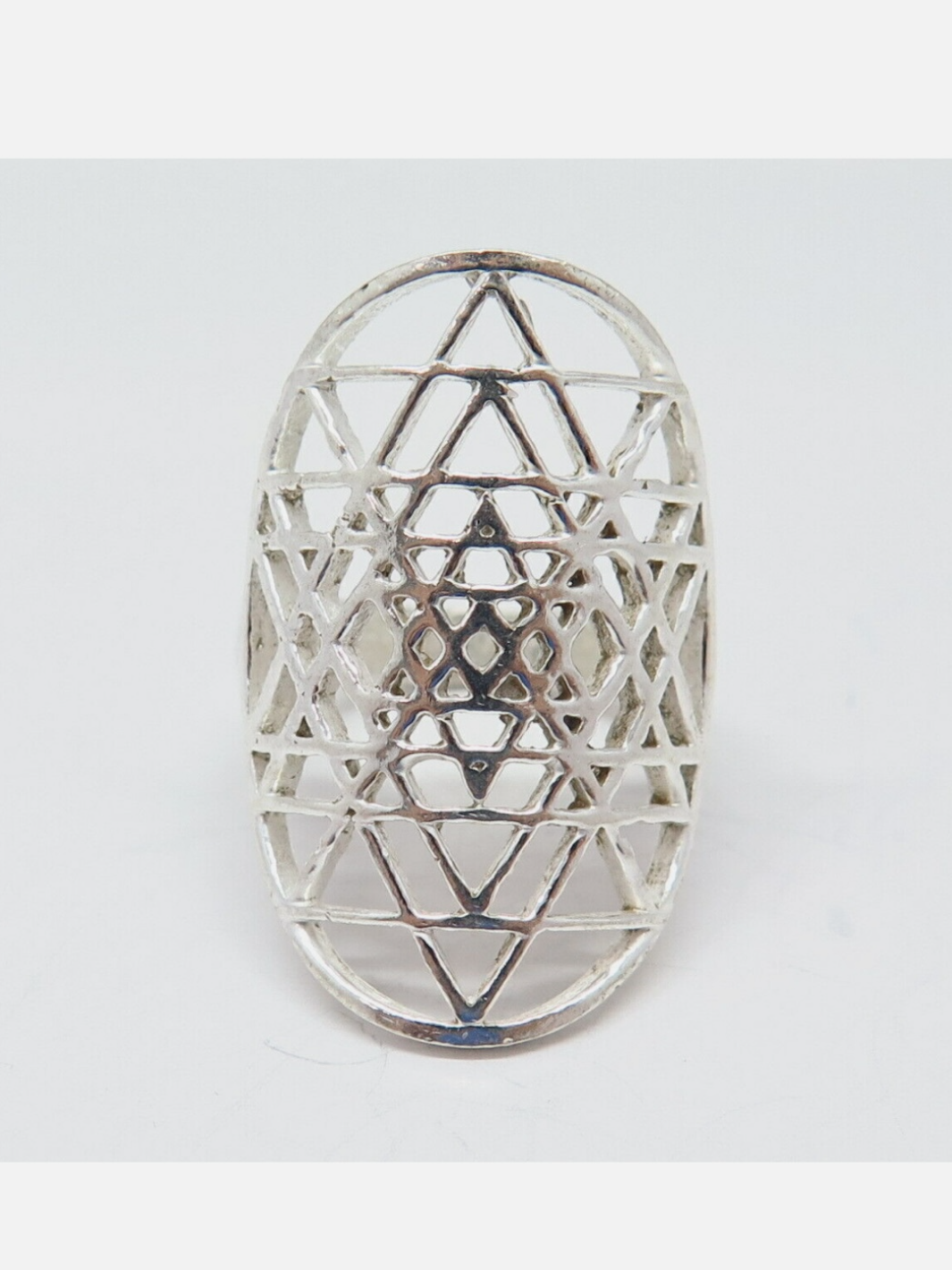 Yantra Meditation Pure Silver Ring