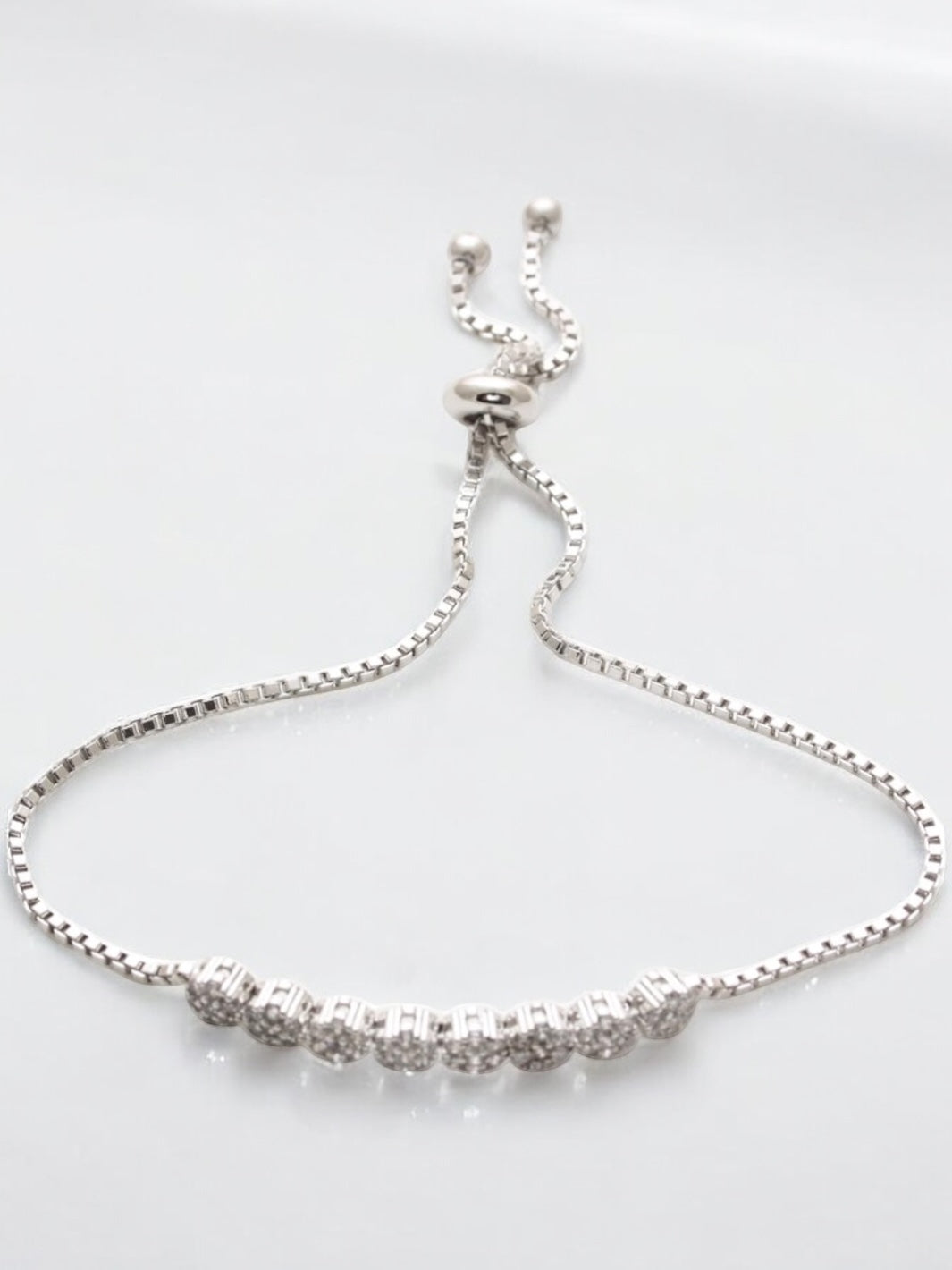 Tennis Chain Link Slider Silver Bracelet - PSA Jewels