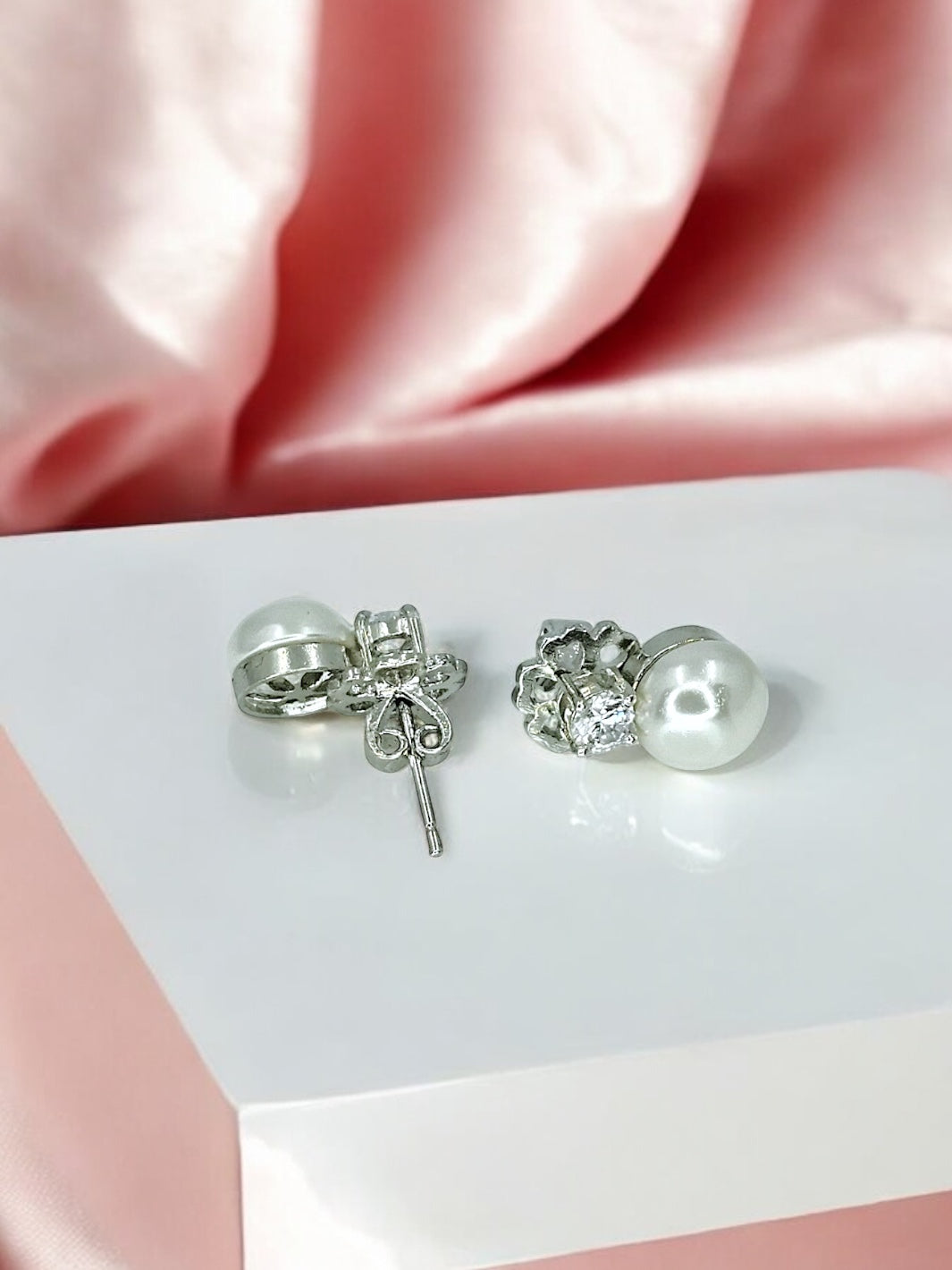 Pearl with stone Silver Earring - PSA Jewels