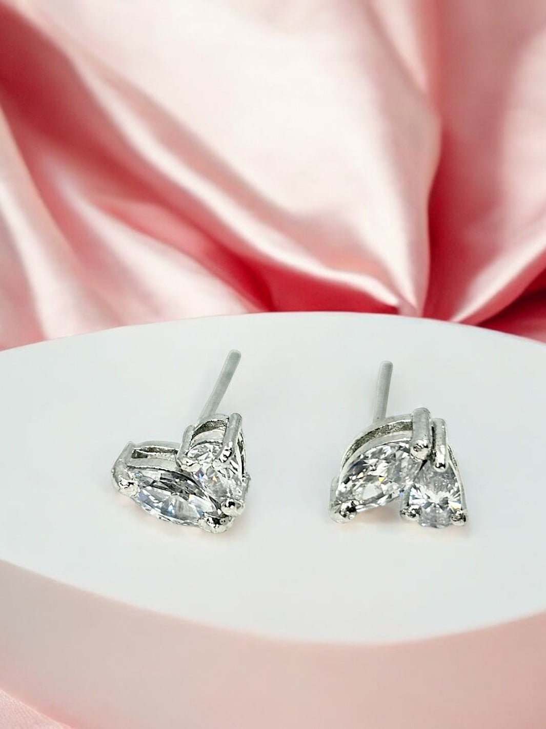 Two Leaves shaped Silver Earring - PSA Jewels