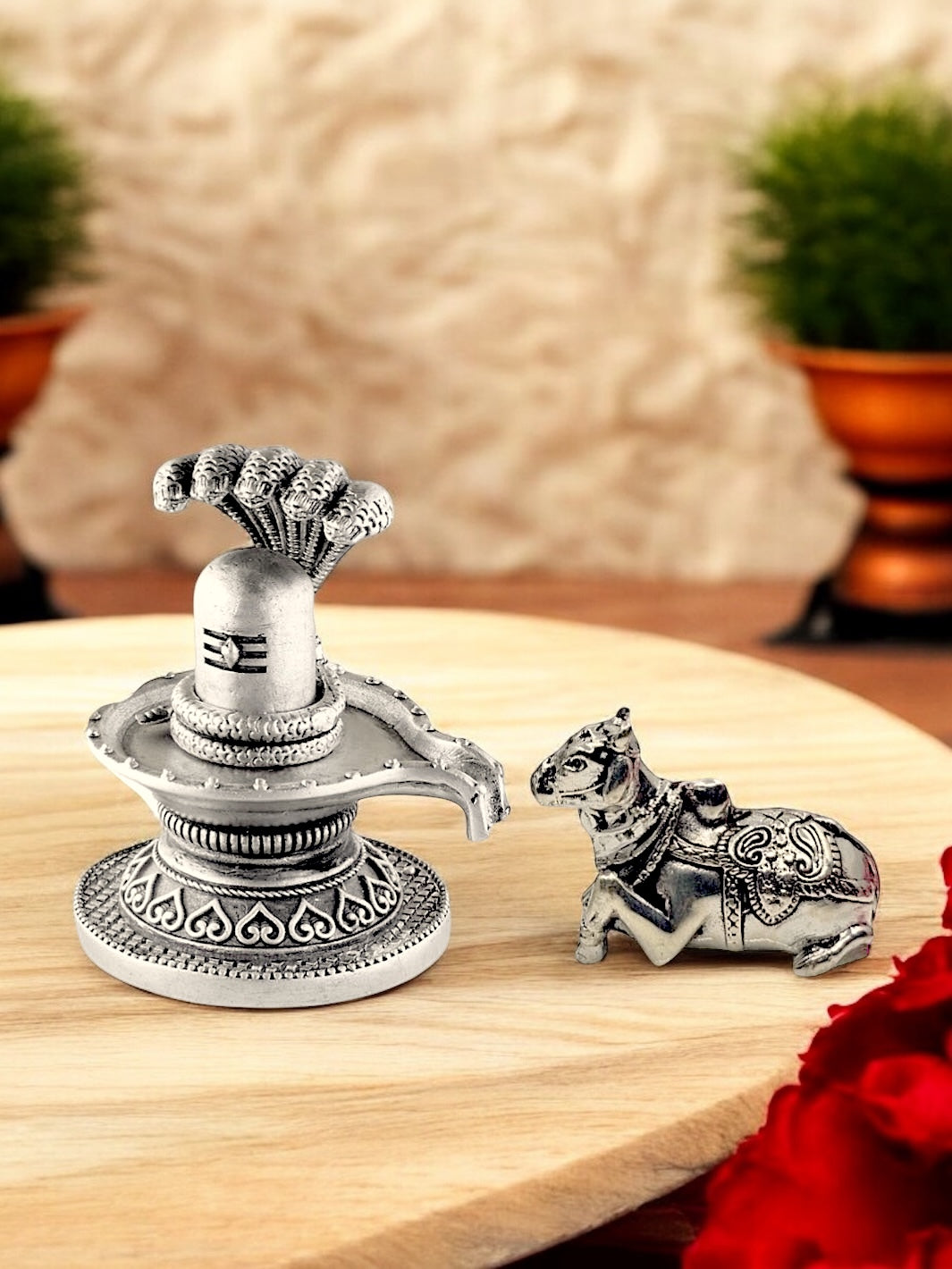 Pure Silver Lord Shiva Lingam with Nandiji - PSA Jewels