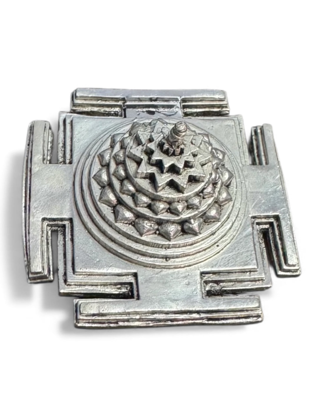 Pure Silver Antique Finish Meru Shree/Sri Yantra Mahalaxmi Yantra