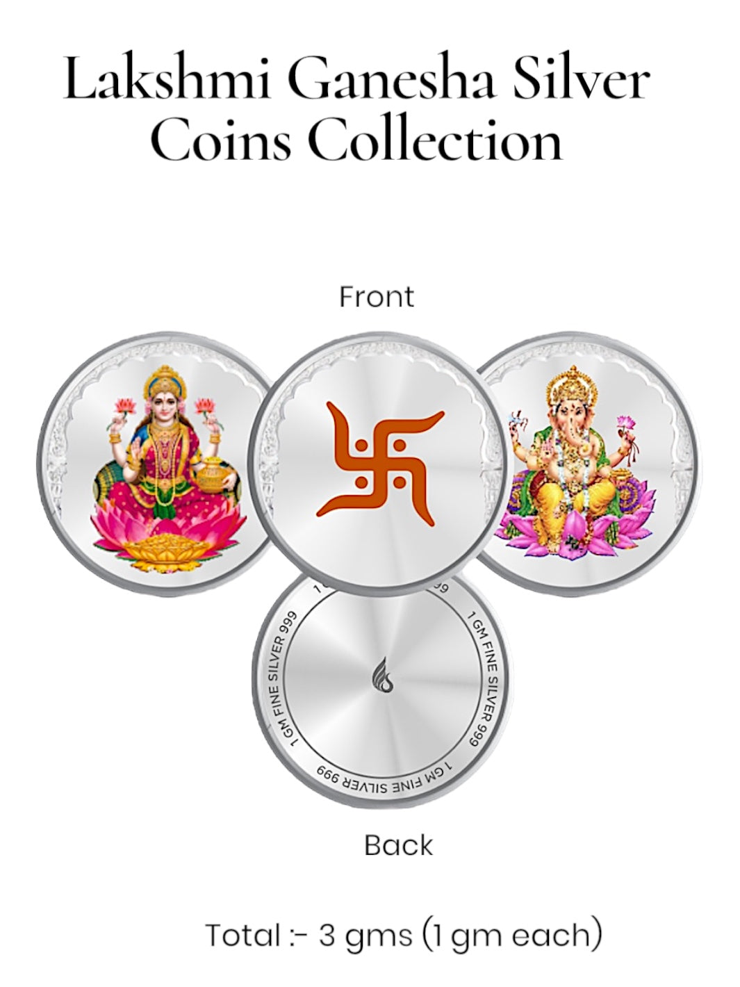 Lakshmi Ganesha Special Combo Collection of Silver Coins in Unique Gift Box