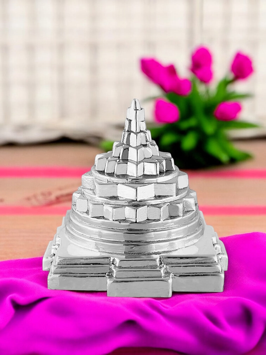 Pure Silver Antique Finish Meru Shree/Sri Yantra Mahalaxmi Yantra