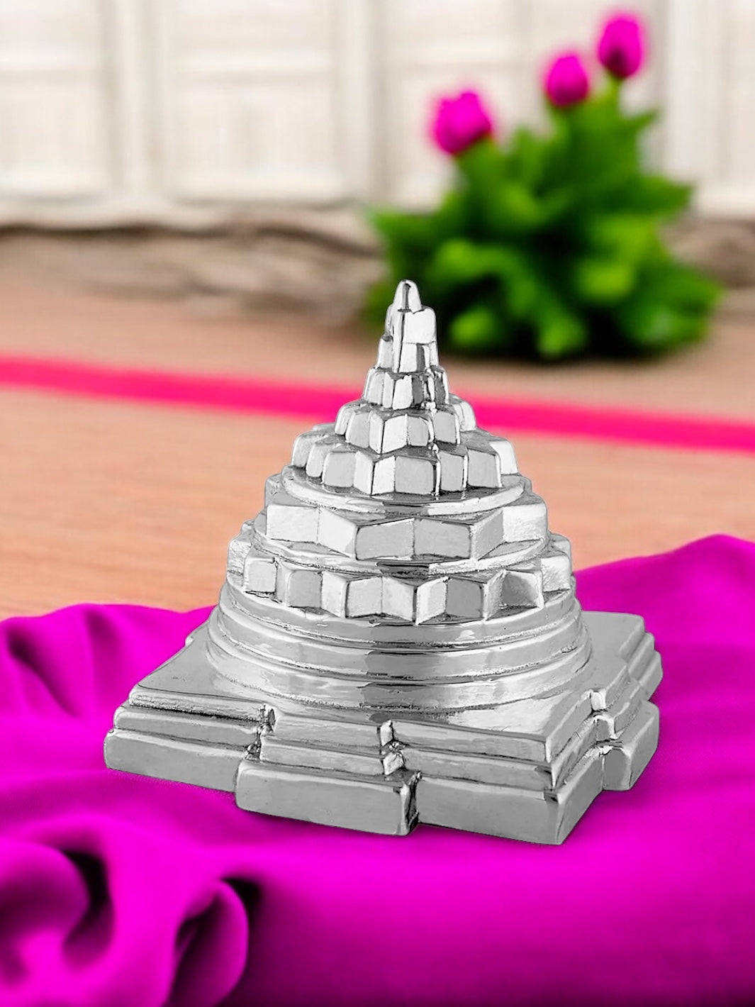 Pure Silver Antique Finish Meru Shree/Sri Yantra Mahalaxmi Yantra