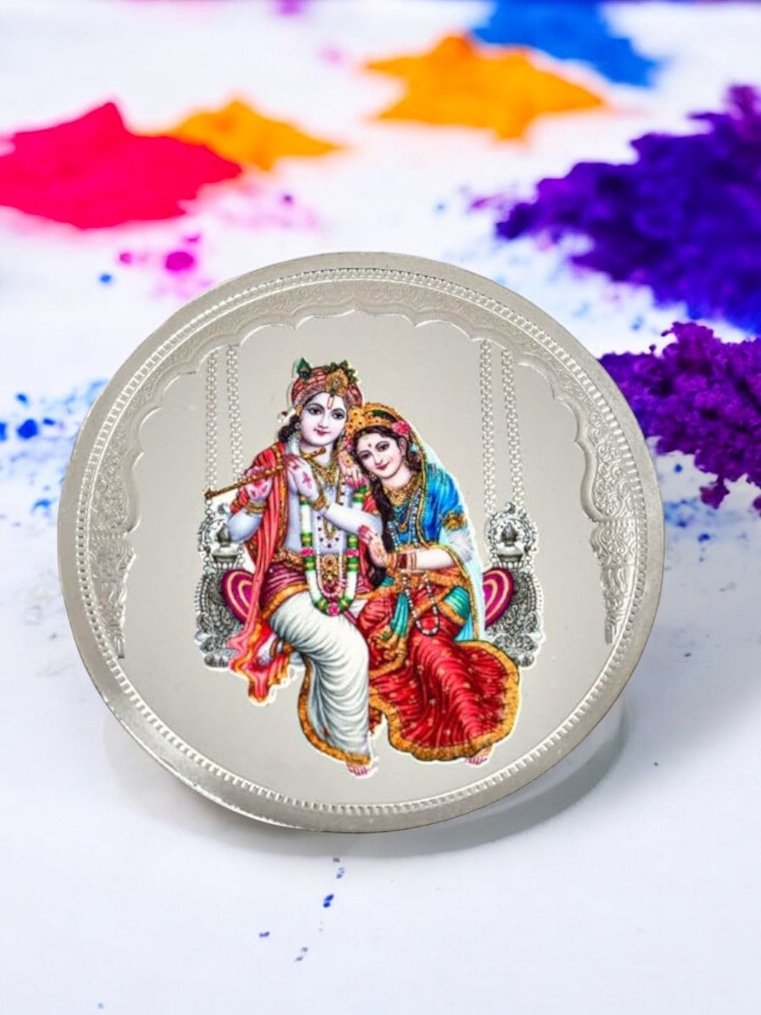 Radha Krishna Silver Coin