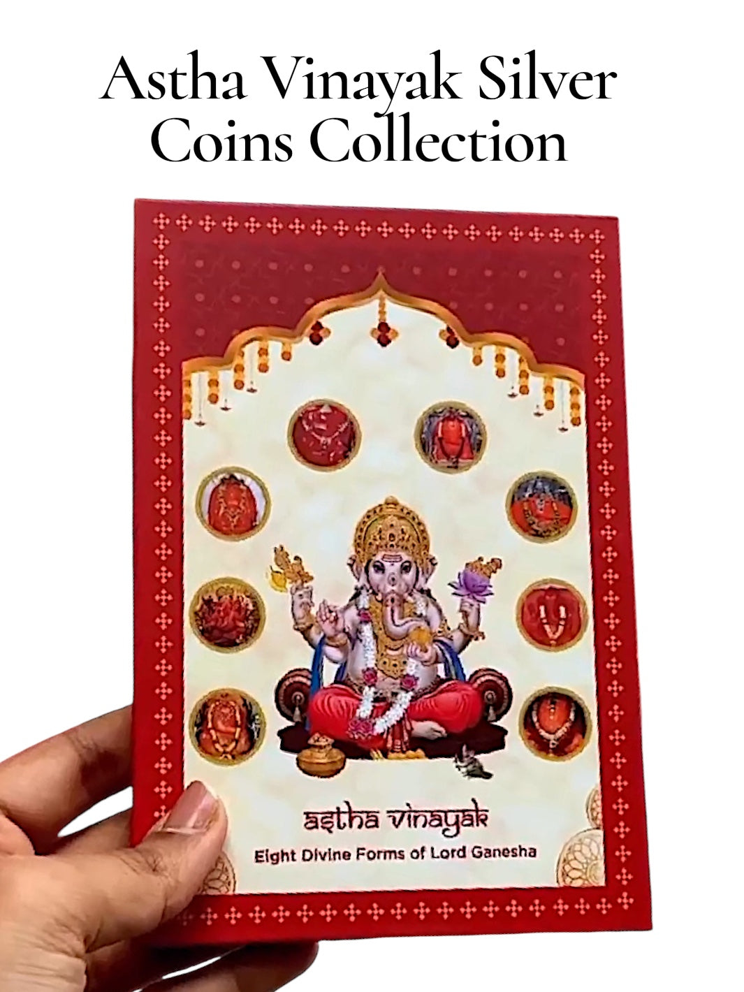 Ashtha Vinayak Divine Combo Collection Silver Coins in Unique Gift Box